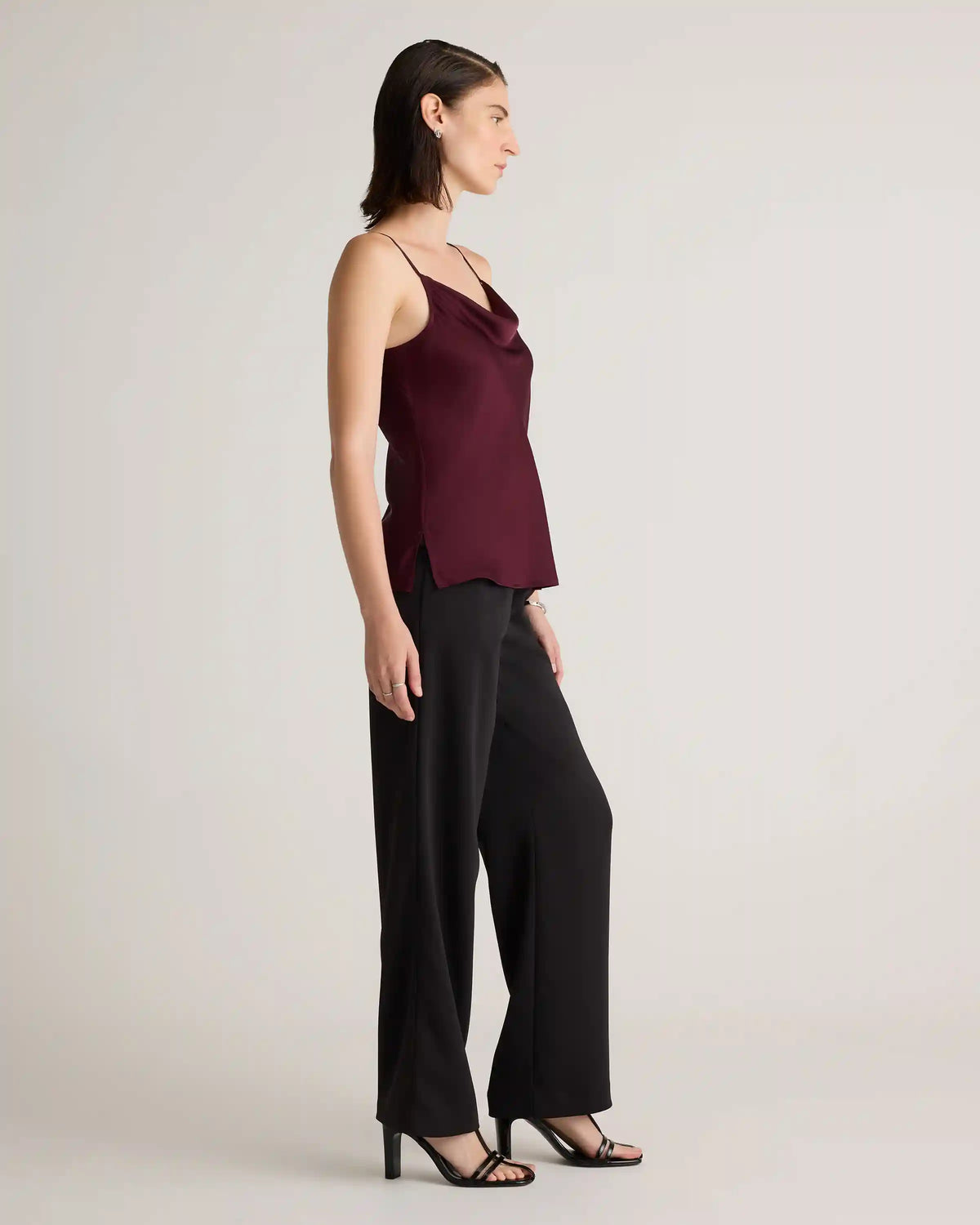 Washable Stretch Silk Cowl Neck Cami