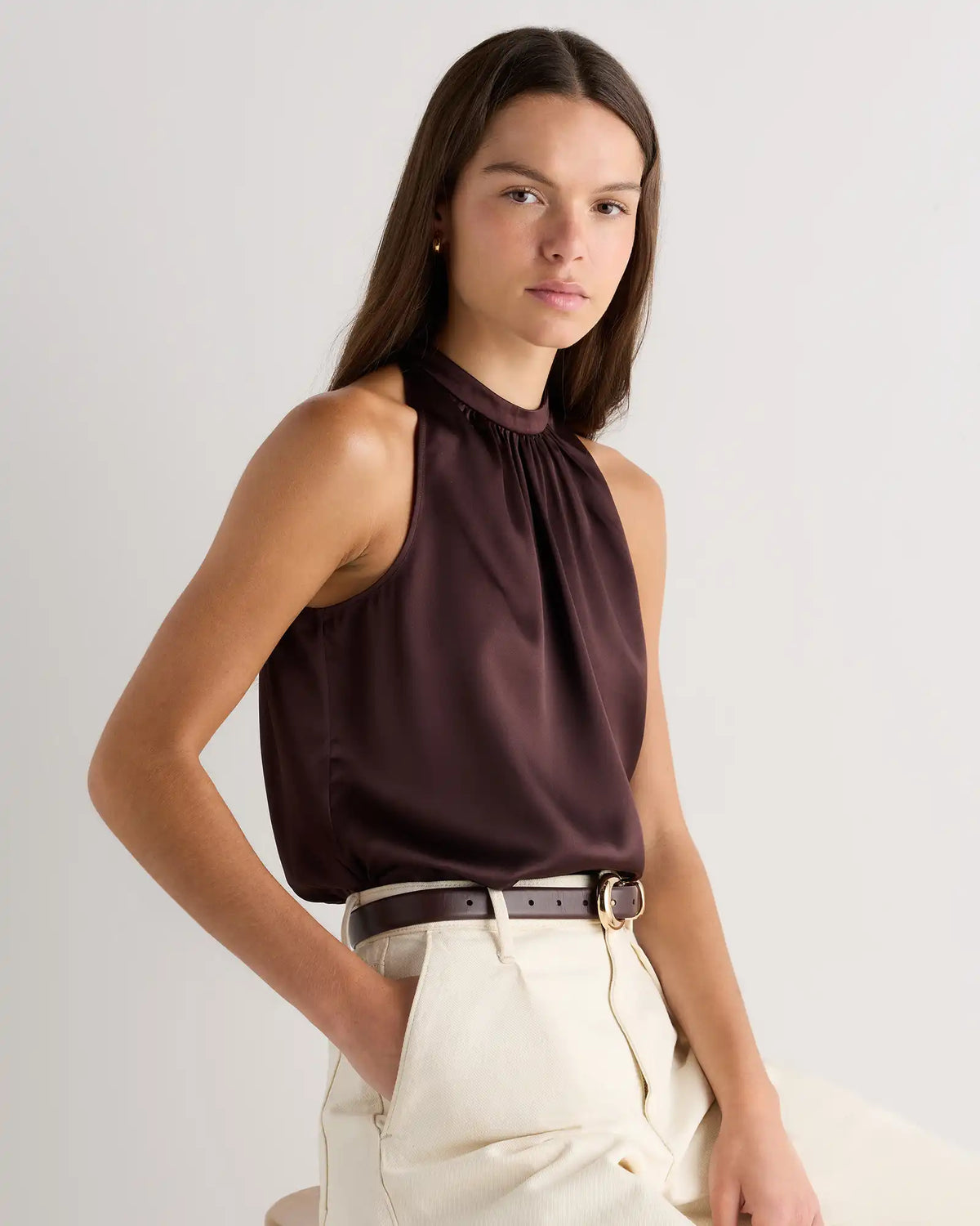 100% Washable Silk Halter Top