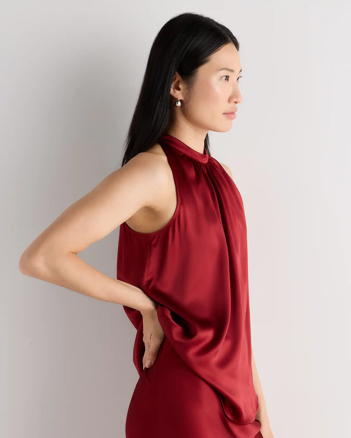 100% Washable Silk Halter Top