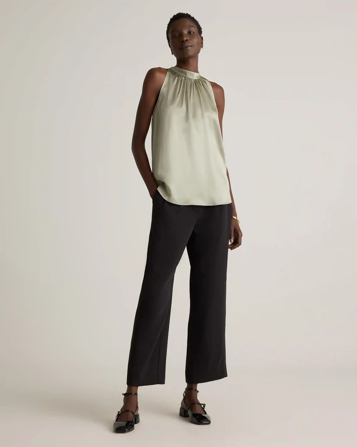 100% Washable Silk Halter Top