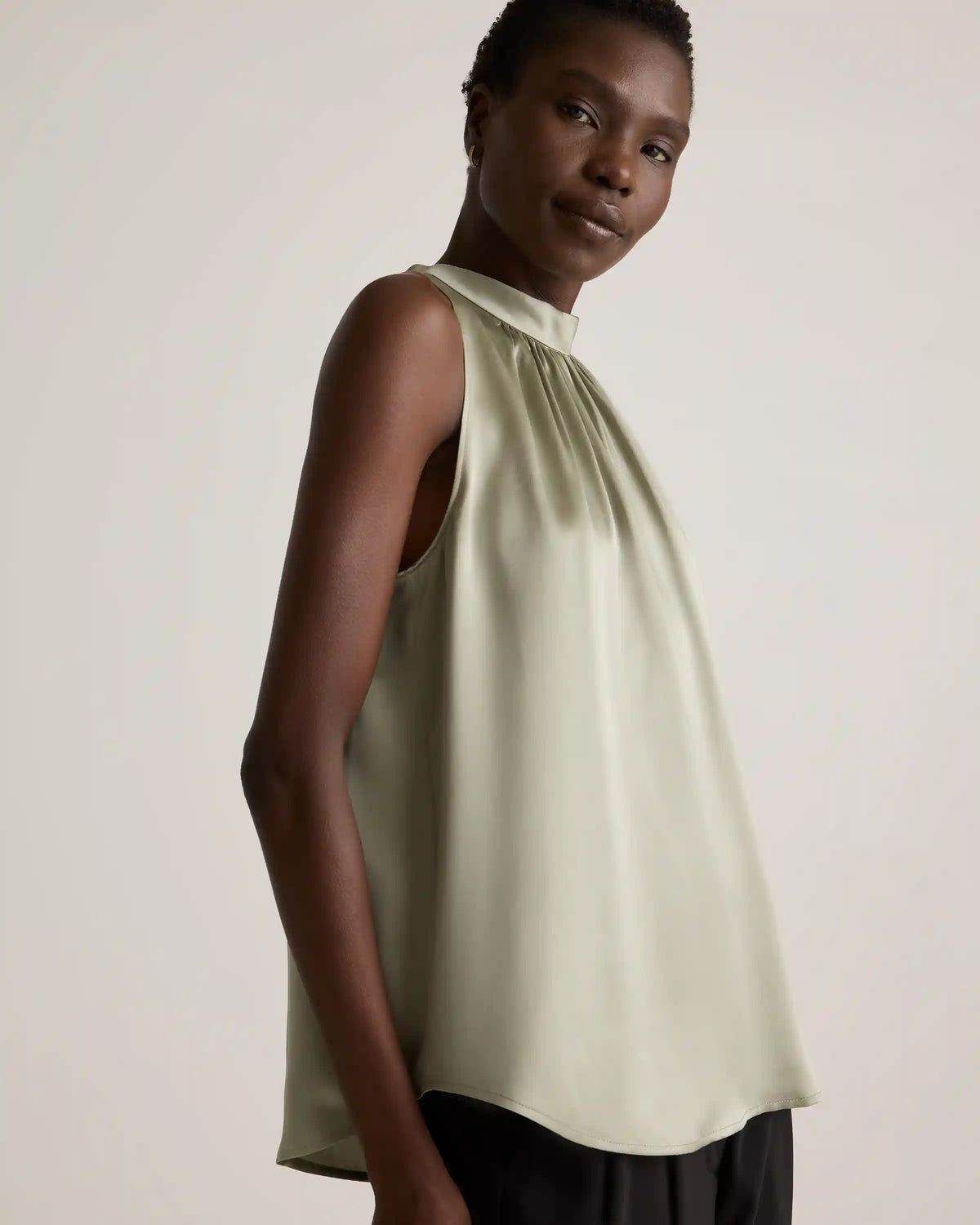 100% Washable Silk Halter Top