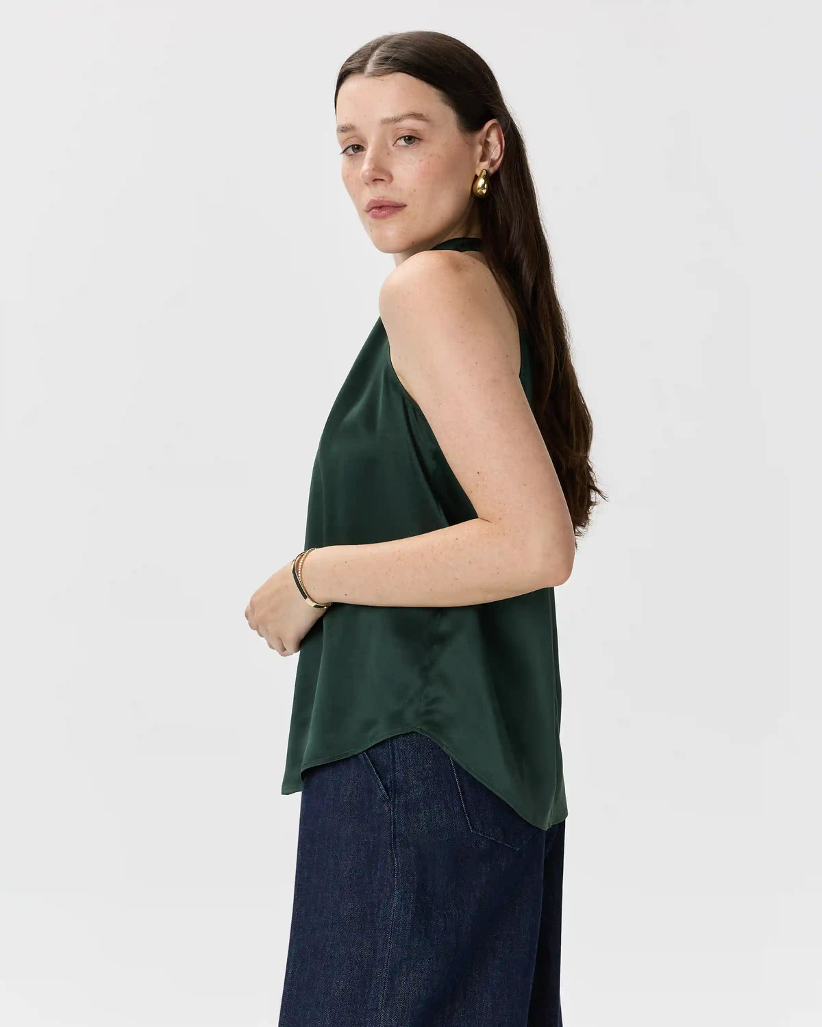 100% Washable Silk Halter Top