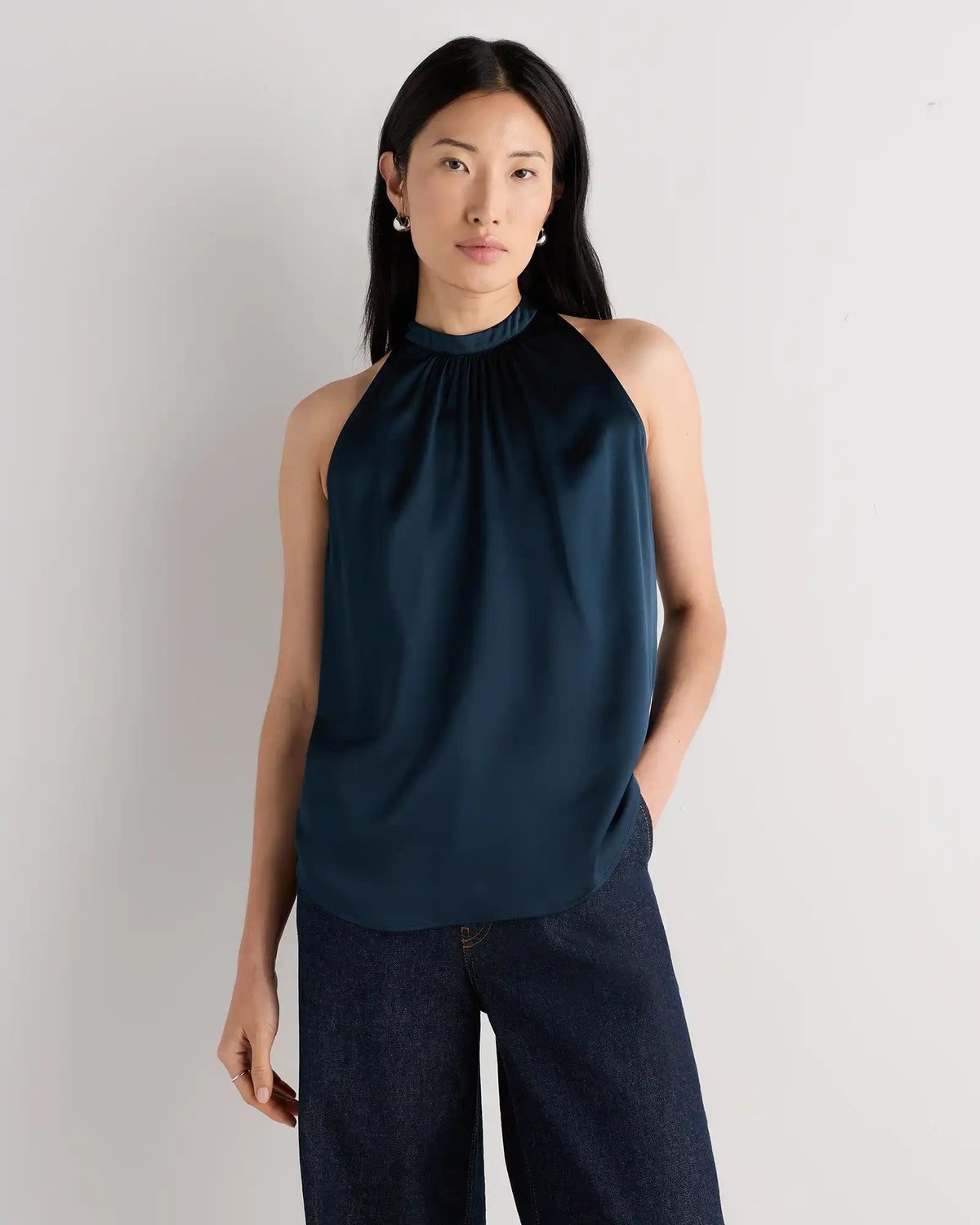 100% Washable Silk Halter Top