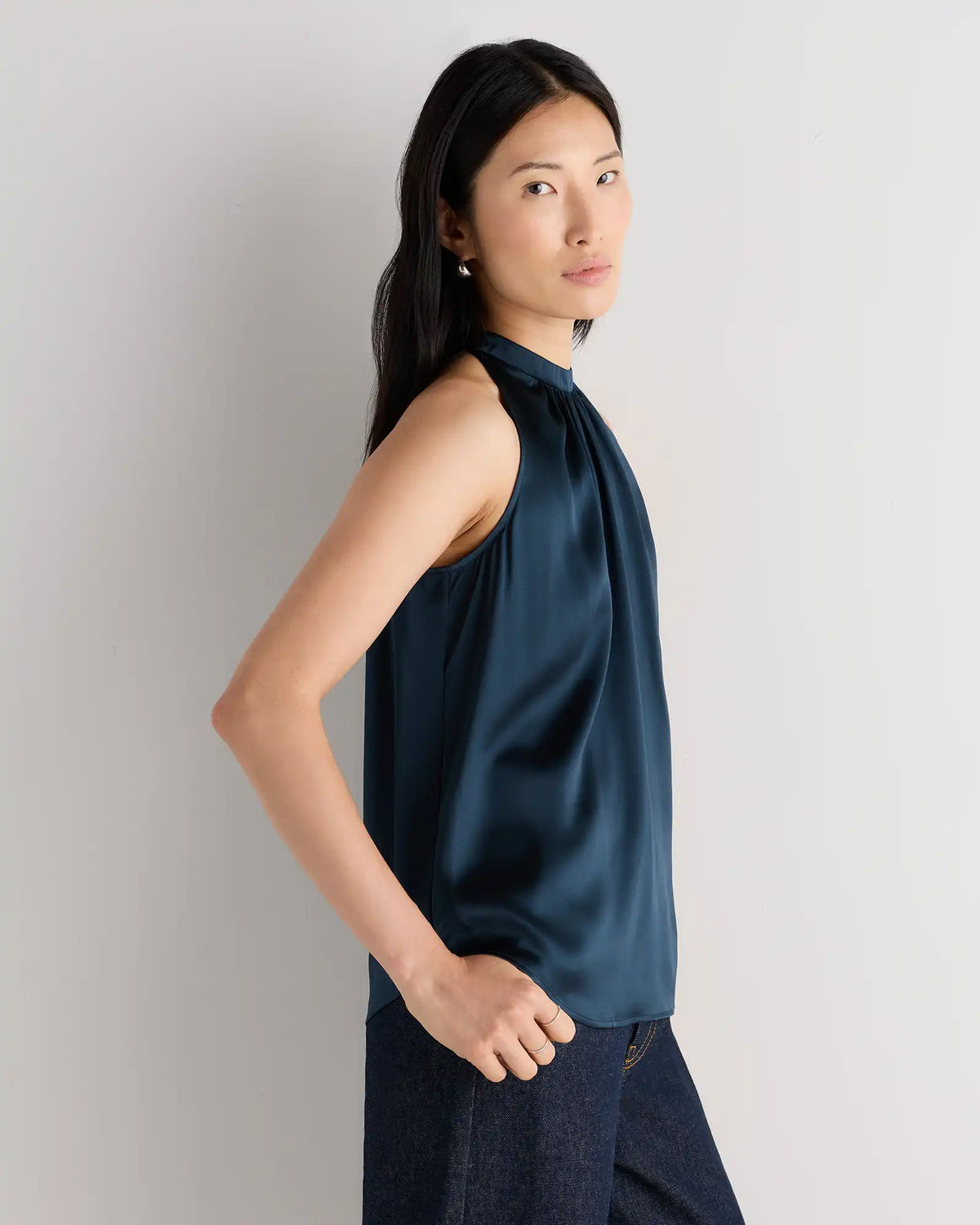 100% Washable Silk Halter Top