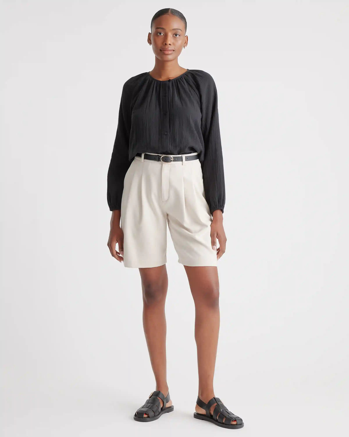 100% Organic Cotton Gauze Peasant Blouse