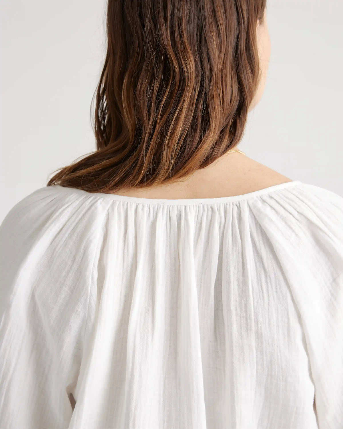 100% Organic Cotton Gauze Peasant Blouse