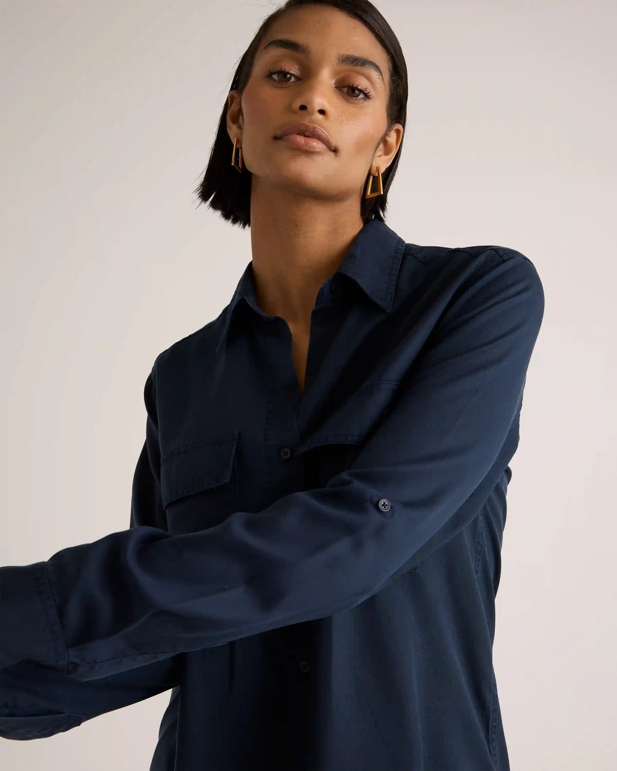 Vintage Wash Tencel Utility Shirt