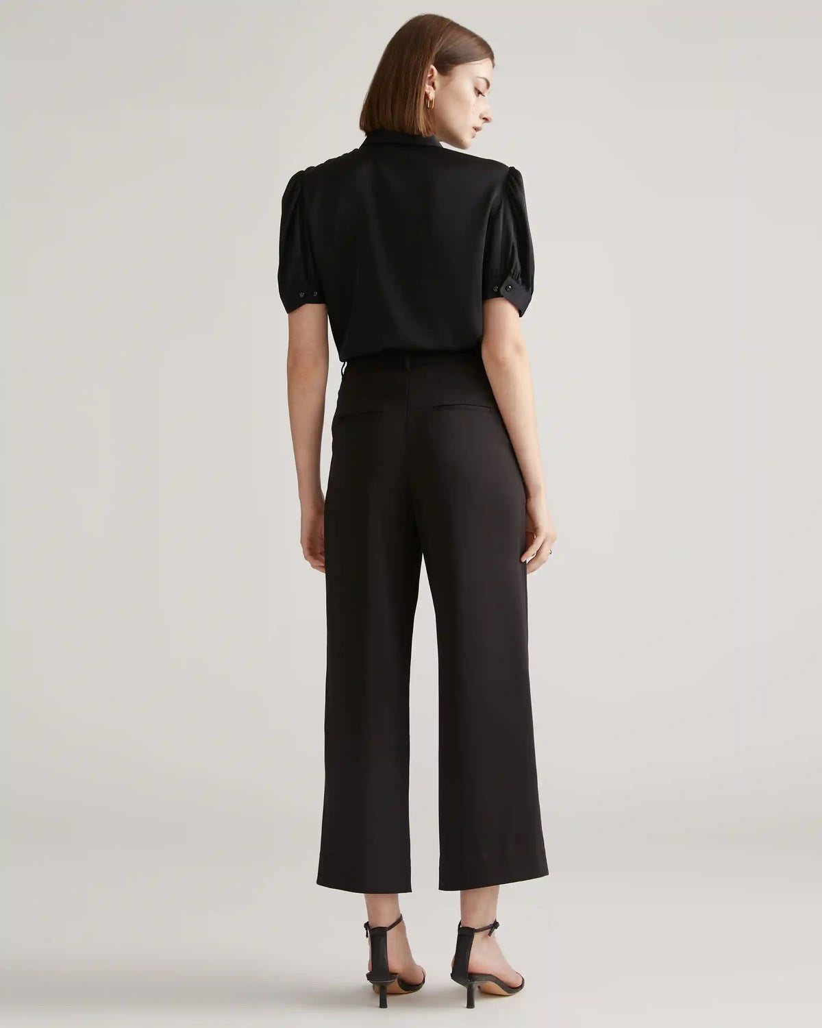 Washable Stretch Silk Puff Sleeve Blouse