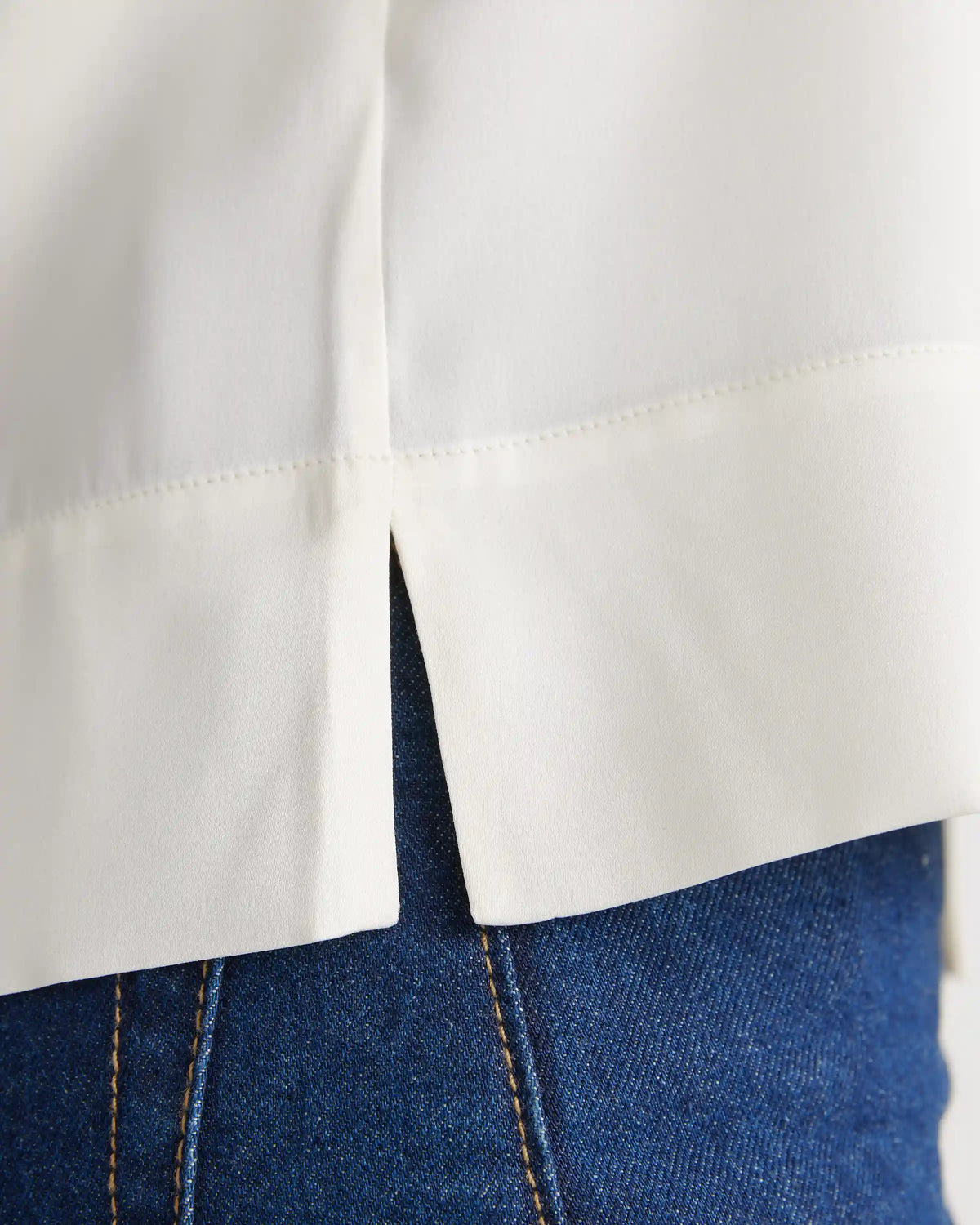 Washable Stretch Silk Short Sleeve Notch Collar Blouse