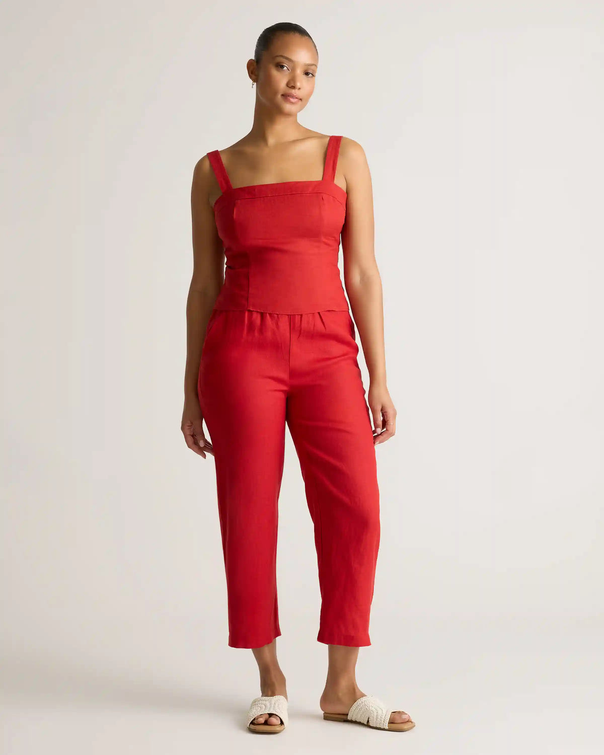 100% European Linen Fitted Tank