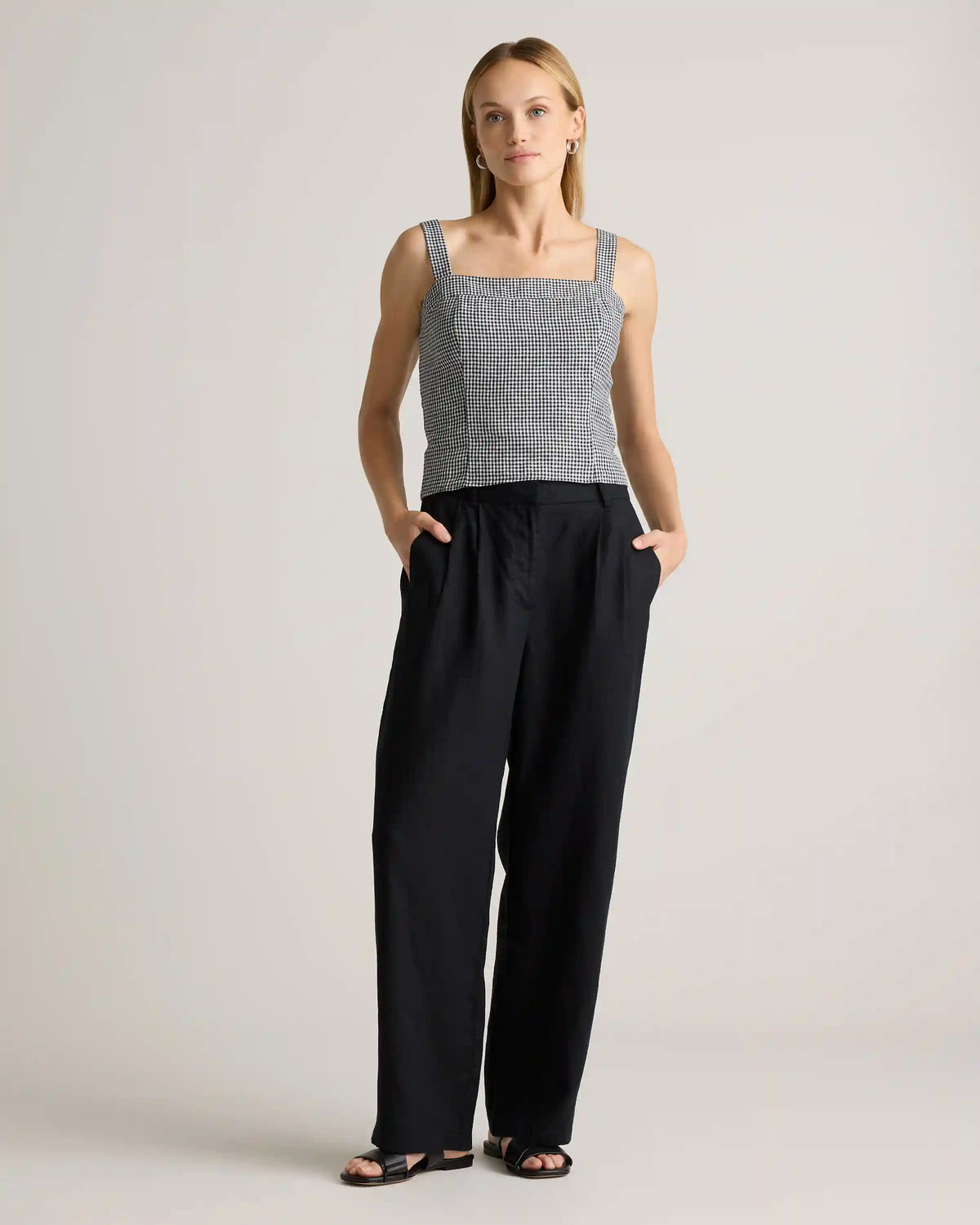 100% European Linen Fitted Tank