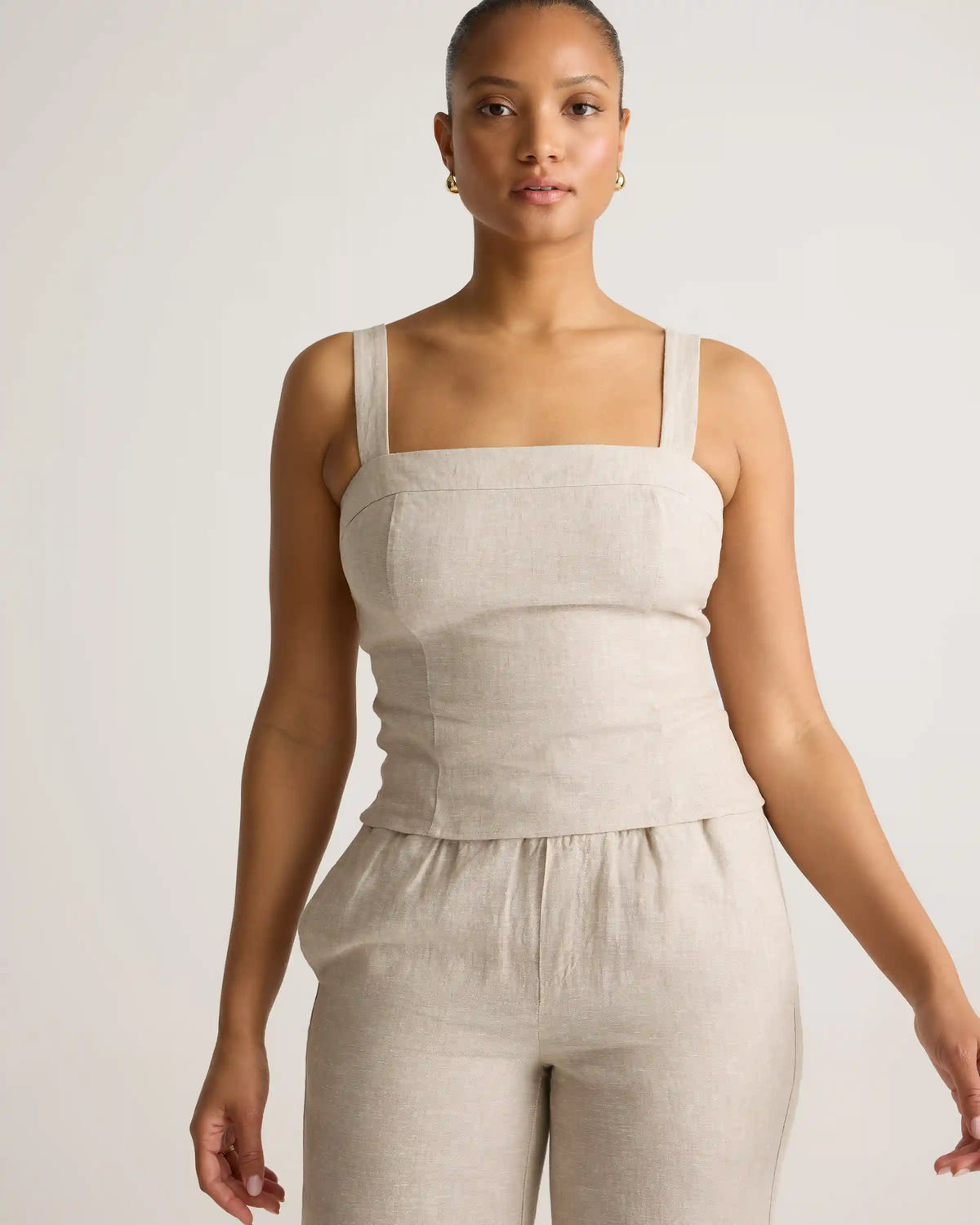 100% European Linen Fitted Tank