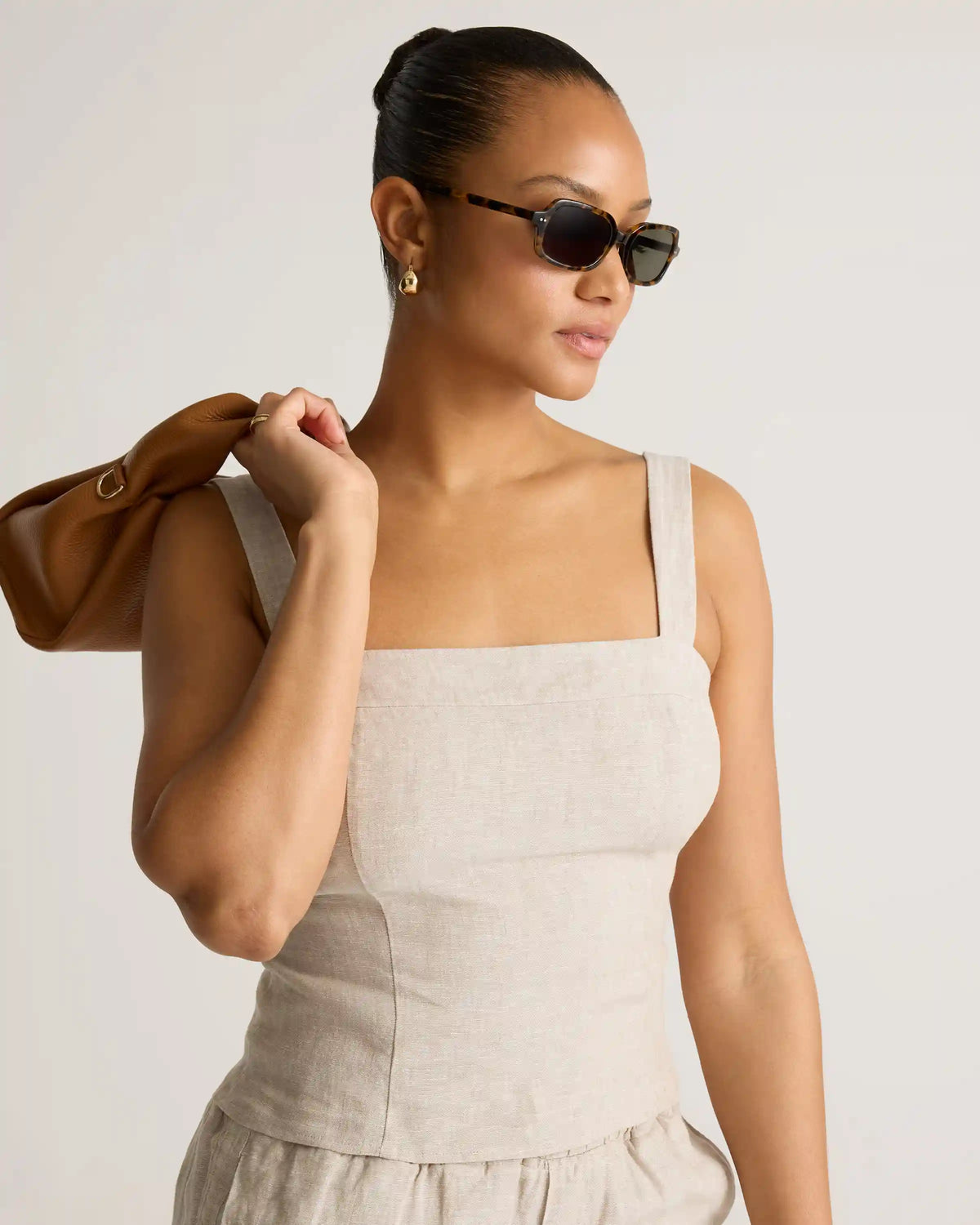 100% European Linen Fitted Tank