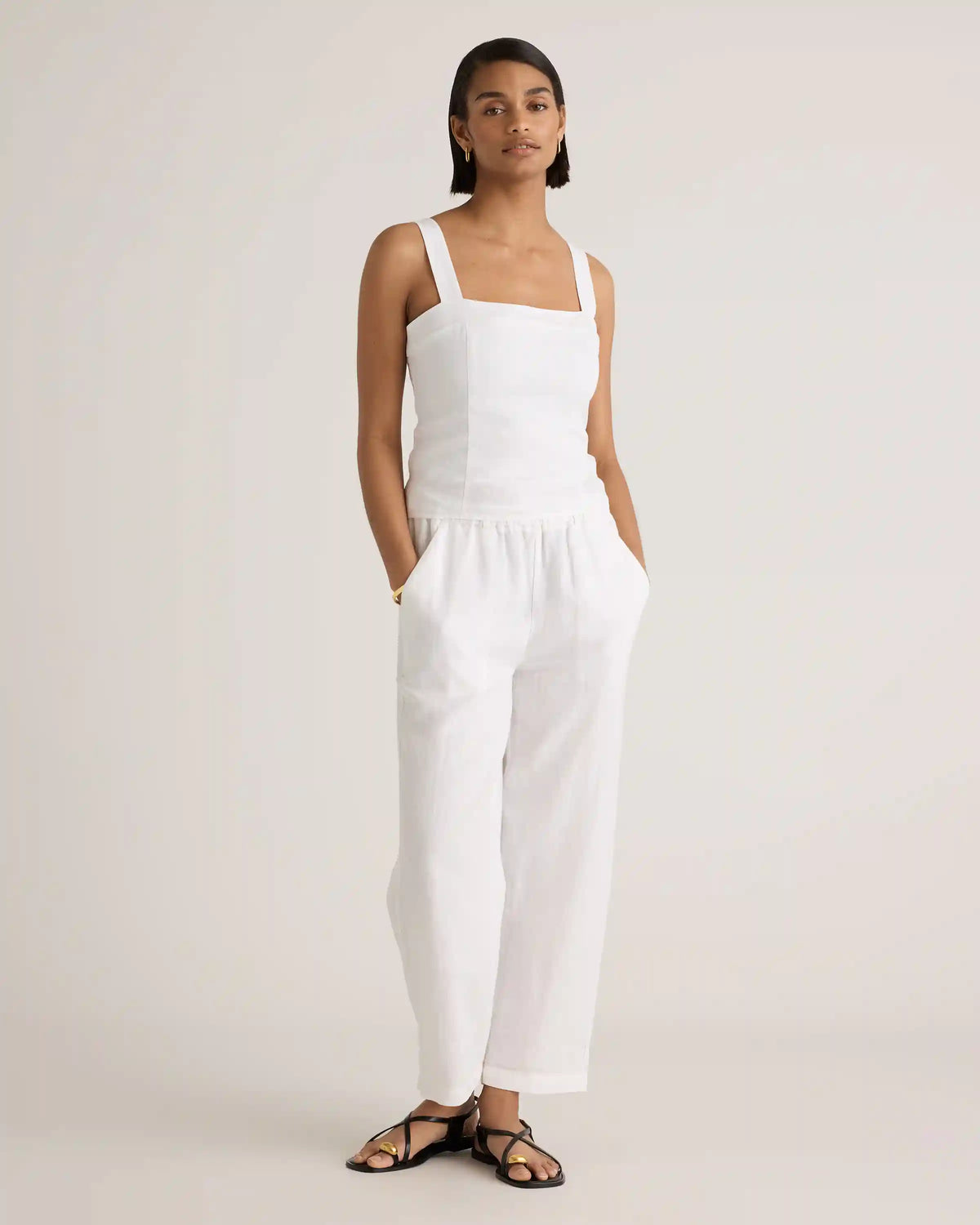100% European Linen Fitted Tank