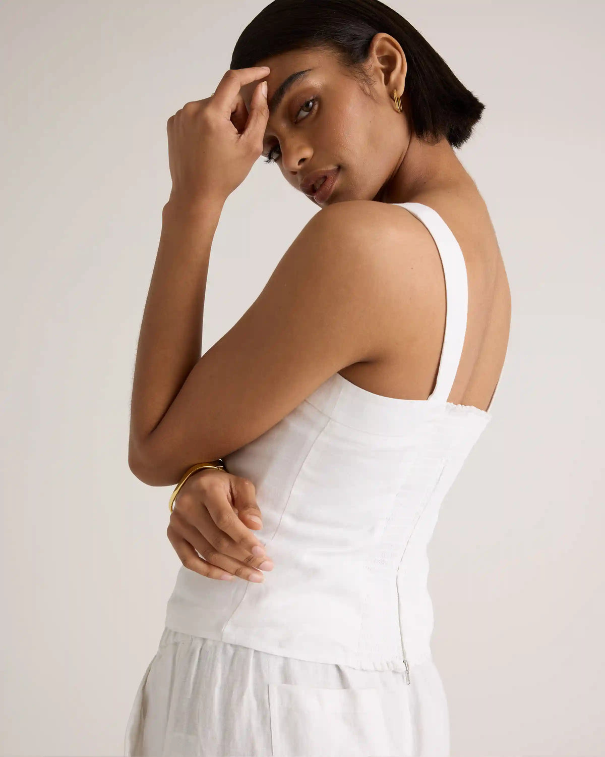 100% European Linen Fitted Tank