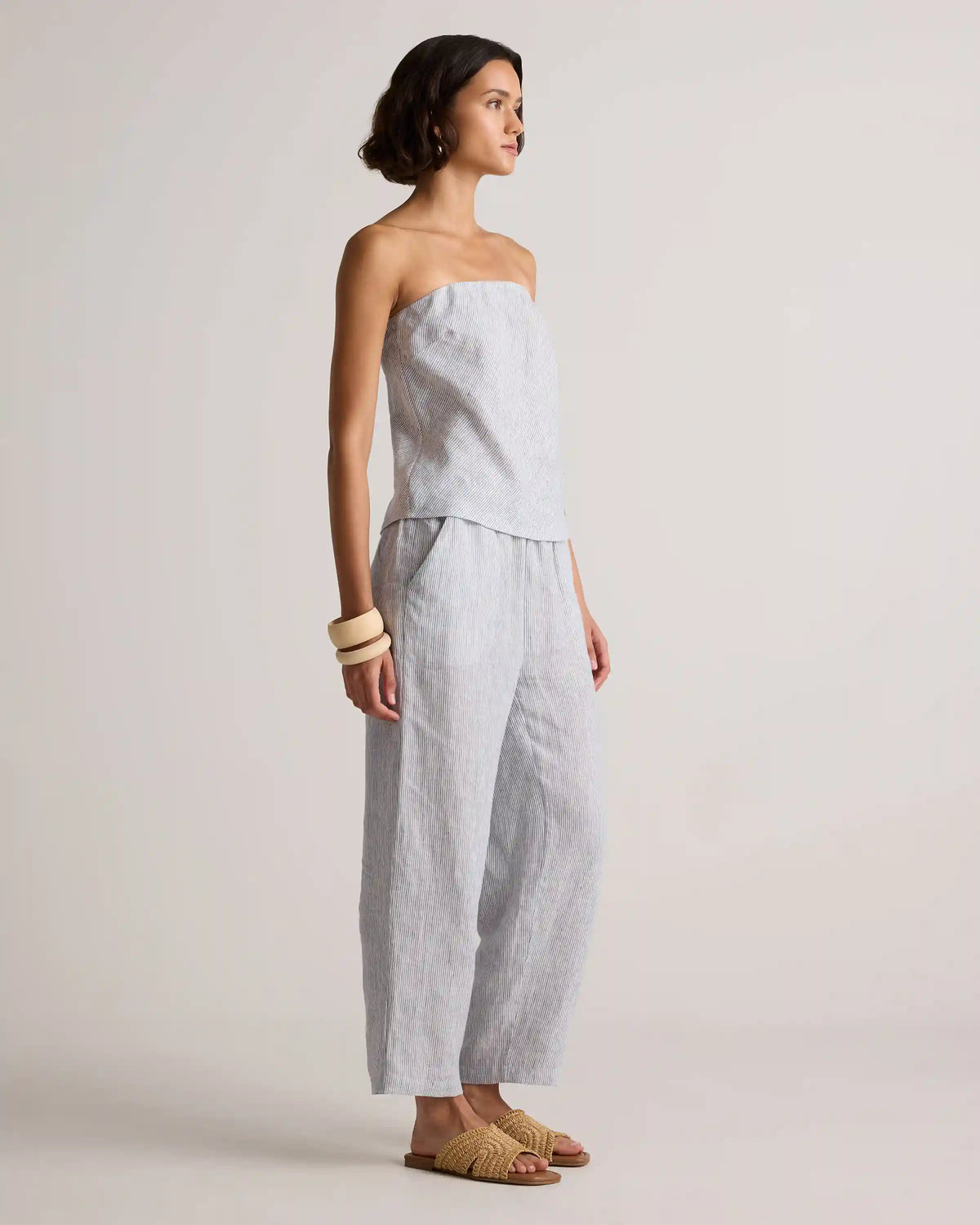 100% European Linen Strapless Top