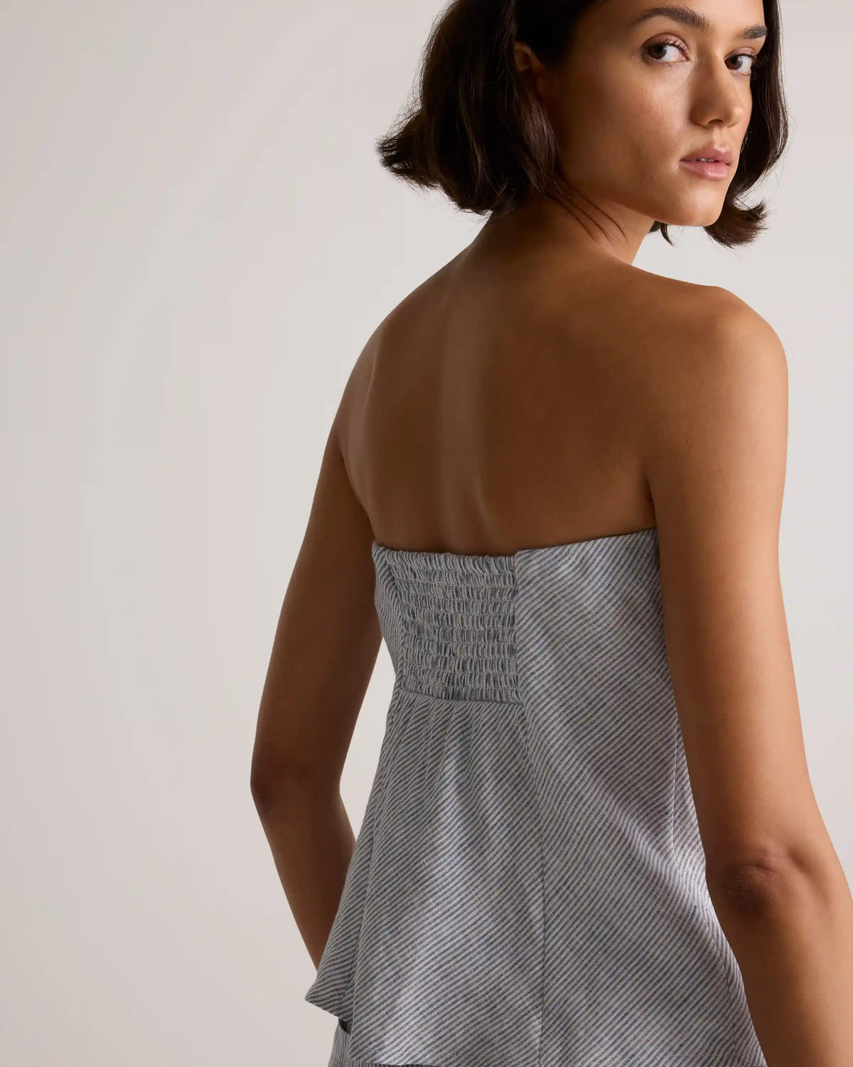 100% European Linen Strapless Top
