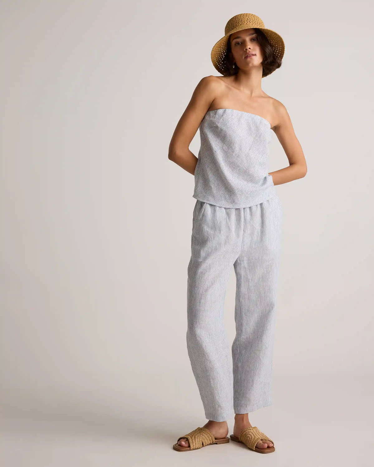100% European Linen Strapless Top