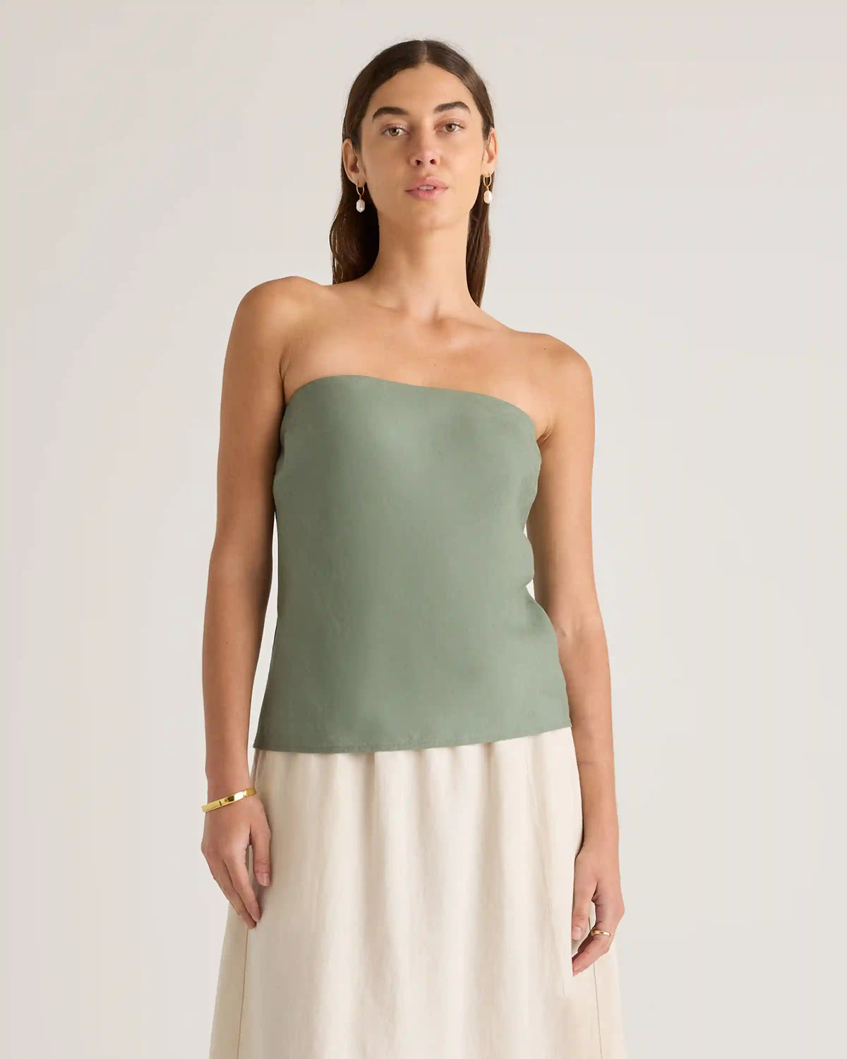 100% European Linen Strapless Top