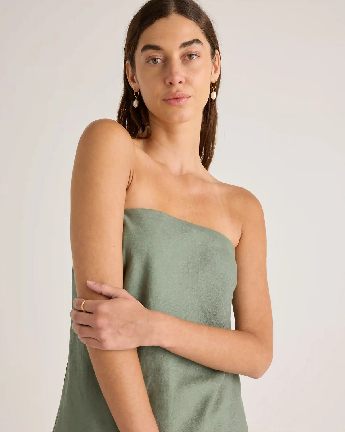 100% European Linen Strapless Top