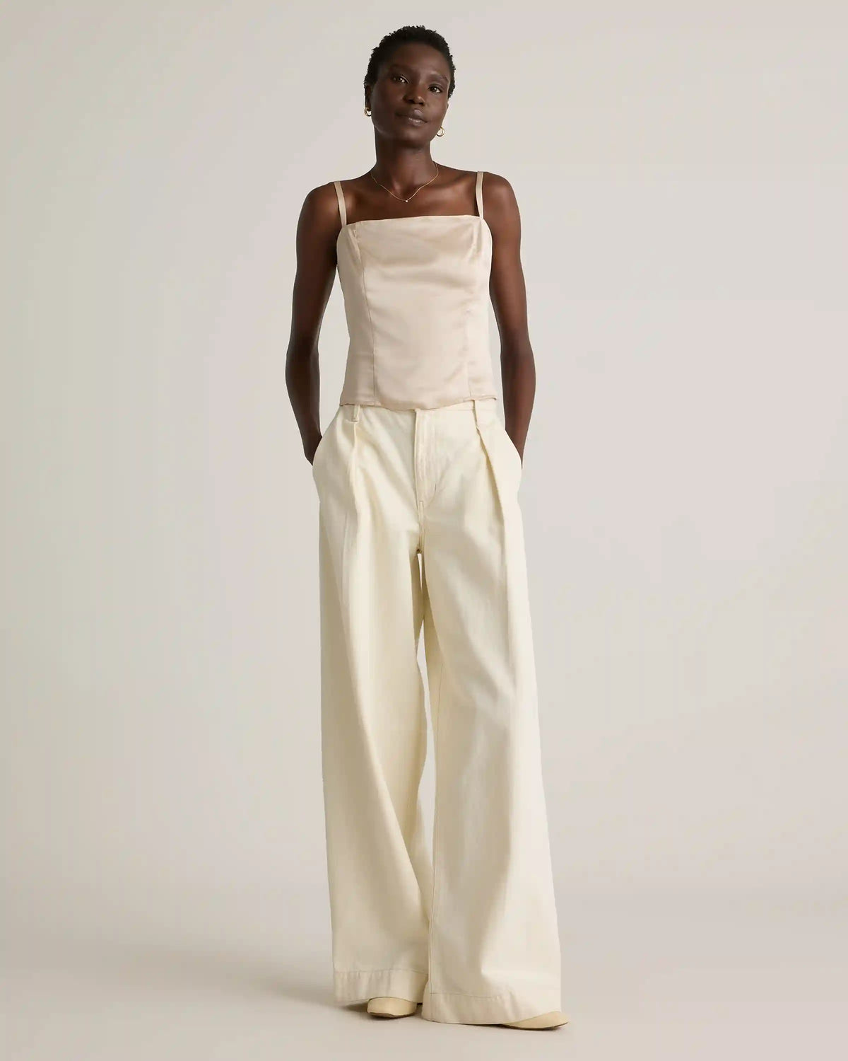 100% Washable Silk Square Neck Tank
