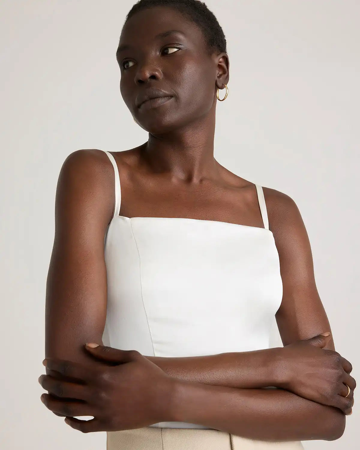 100% Washable Silk Square Neck Tank