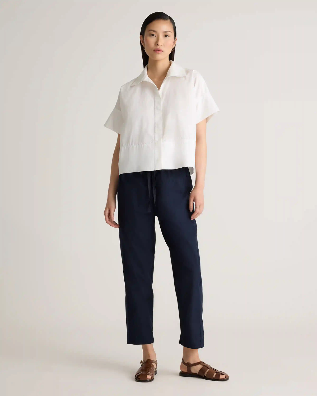 100% Organic Cotton Poplin Boxy Short Sleeve Shirt