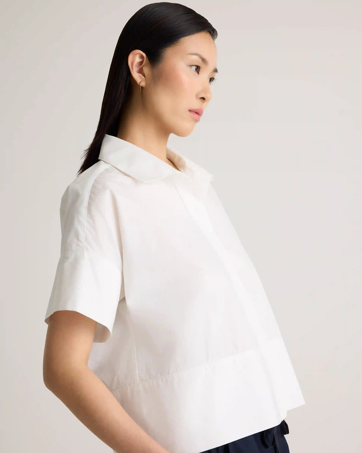100% Organic Cotton Poplin Boxy Short Sleeve Shirt