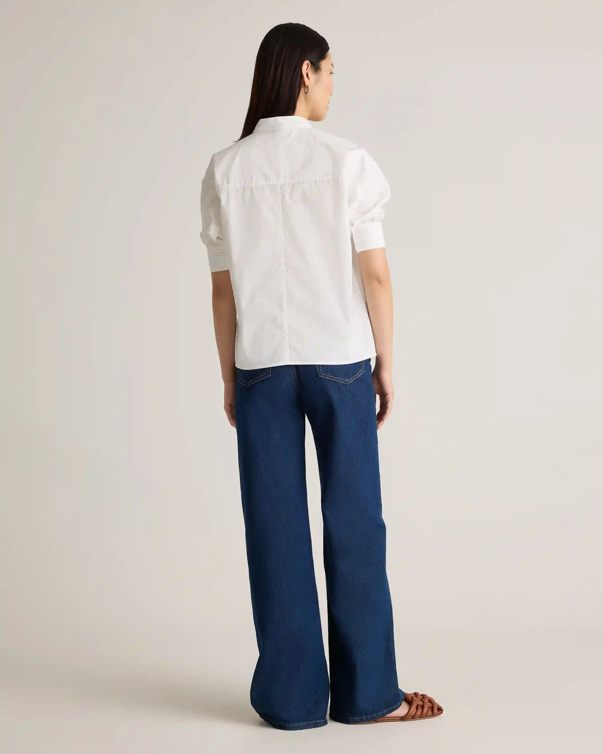 100% Organic Cotton Poplin Puff Sleeve Shirt