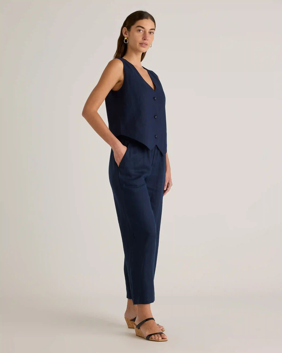 100% European Linen Vest