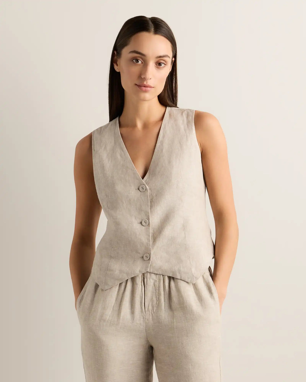 100% European Linen Vest