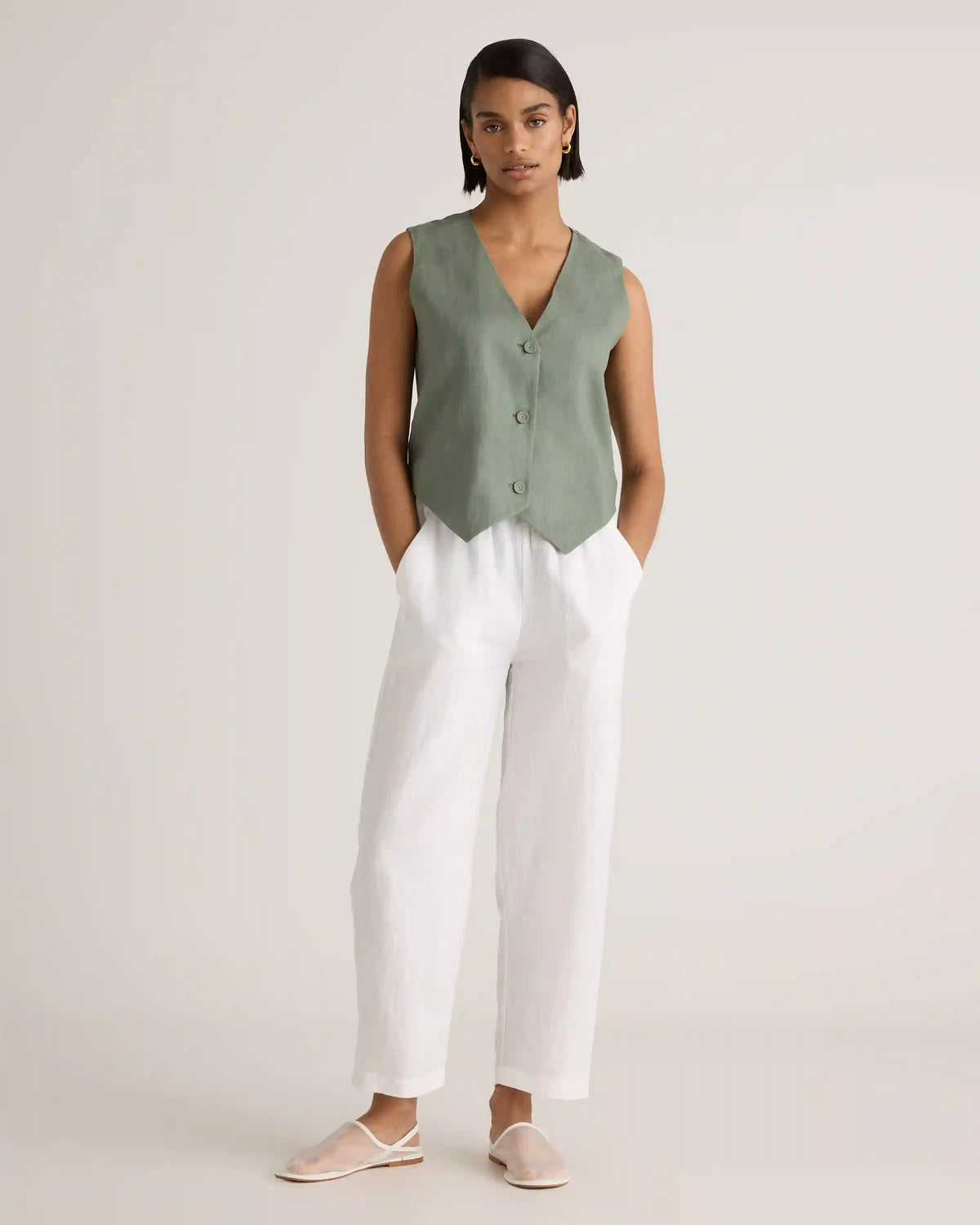100% European Linen Vest