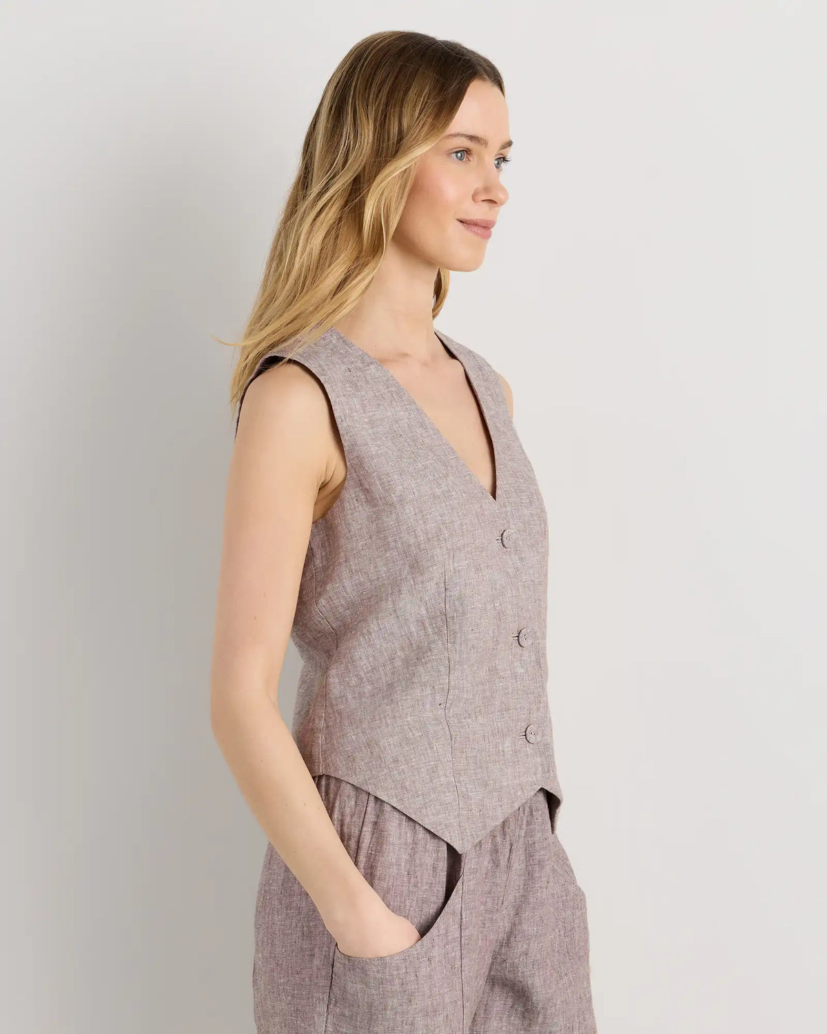 100% European Linen Vest
