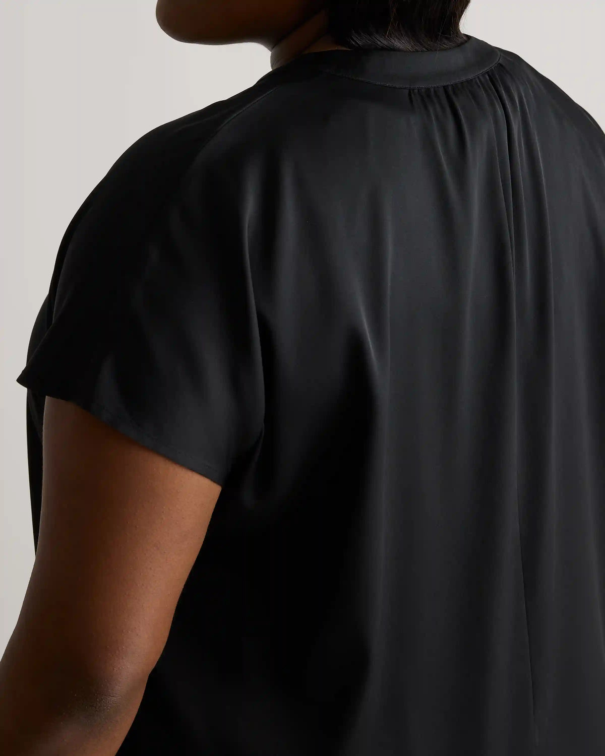 Washable Stretch Silk Dolman Sleeve Blouse