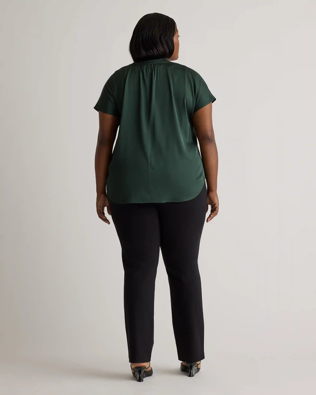 Washable Stretch Silk Dolman Sleeve Blouse