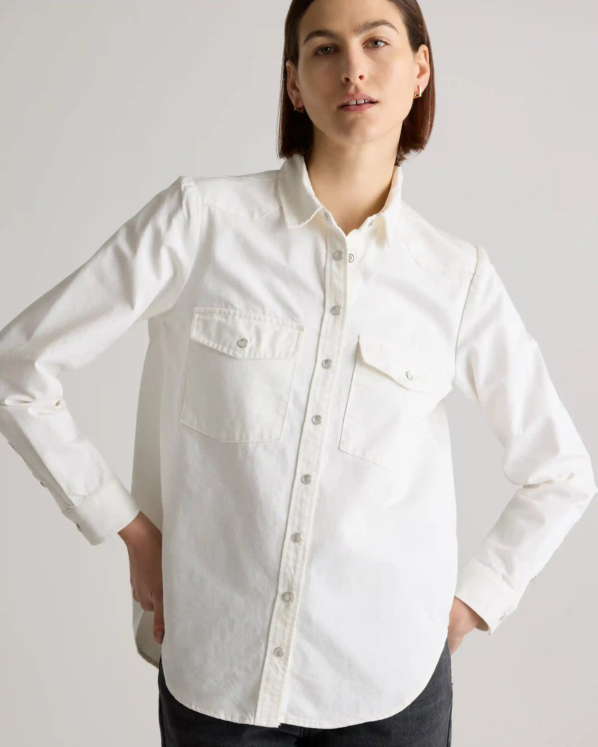 Distressed Denim Western Shirt