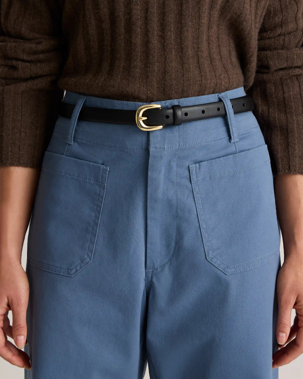 Sofia European Leather Skinny Belt