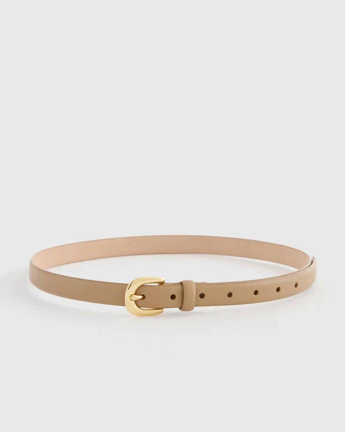 Sofia European Leather Skinny Belt
