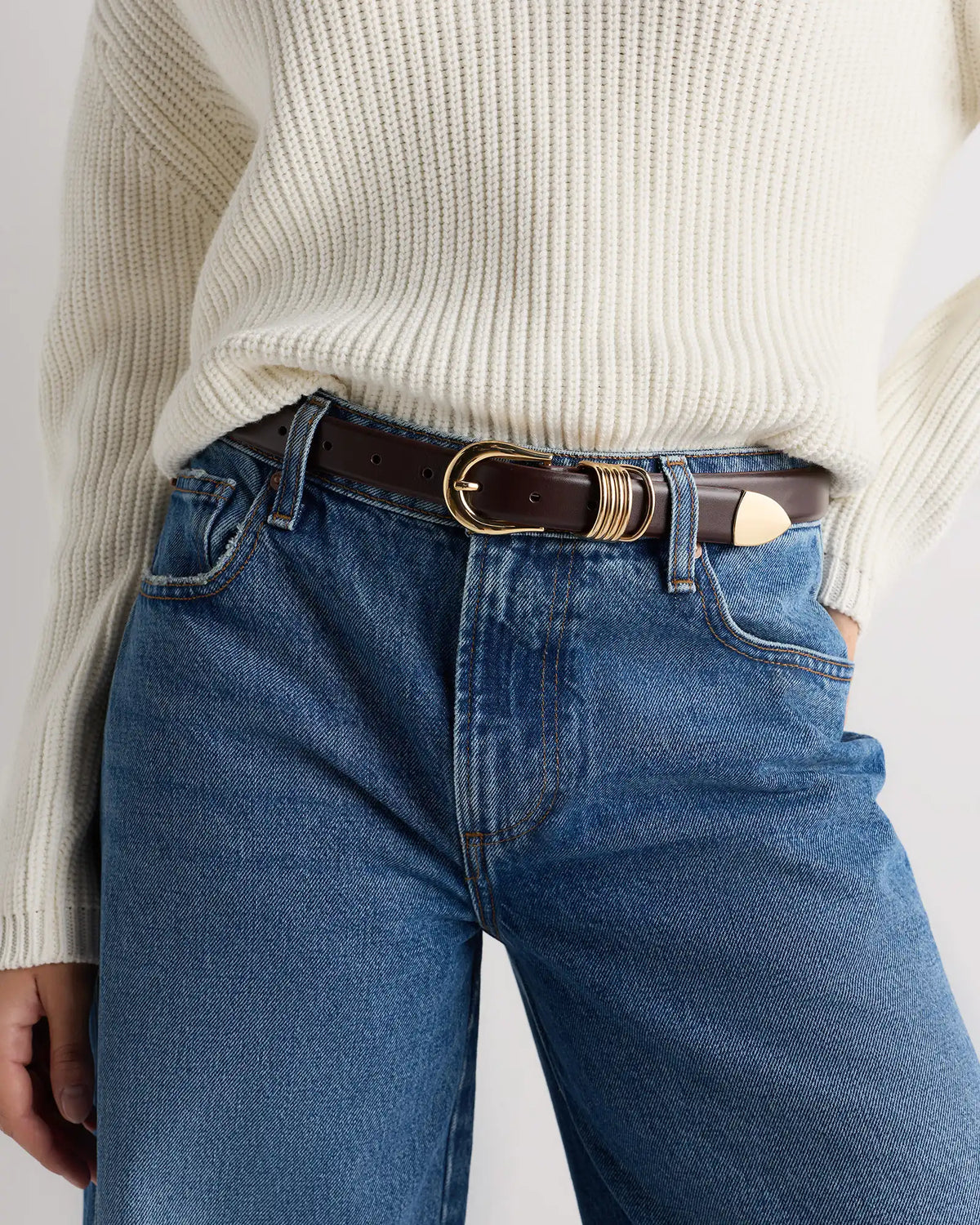 Daphne European Leather Multi Keeper Belt
