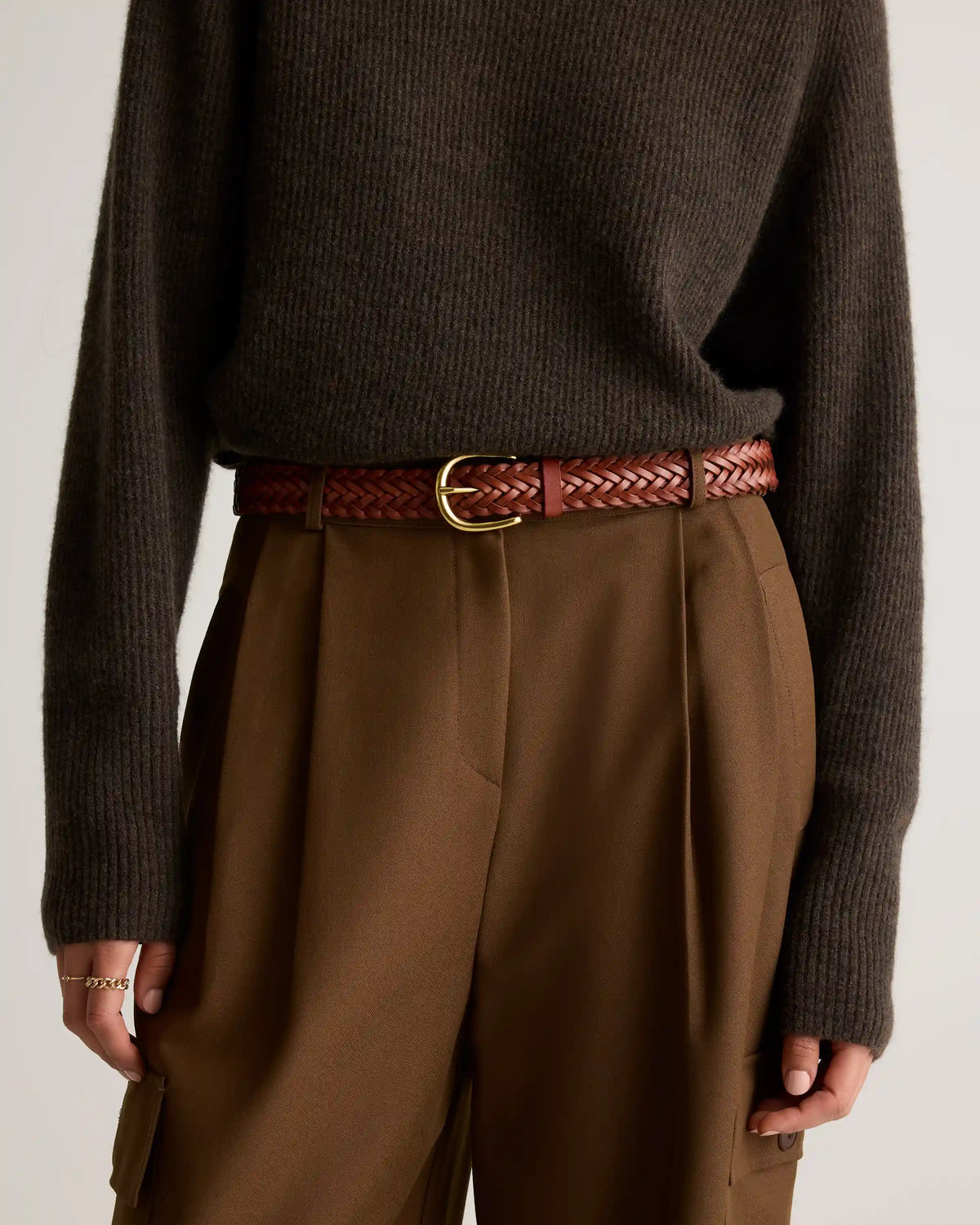 Josie European Leather Braided Belt