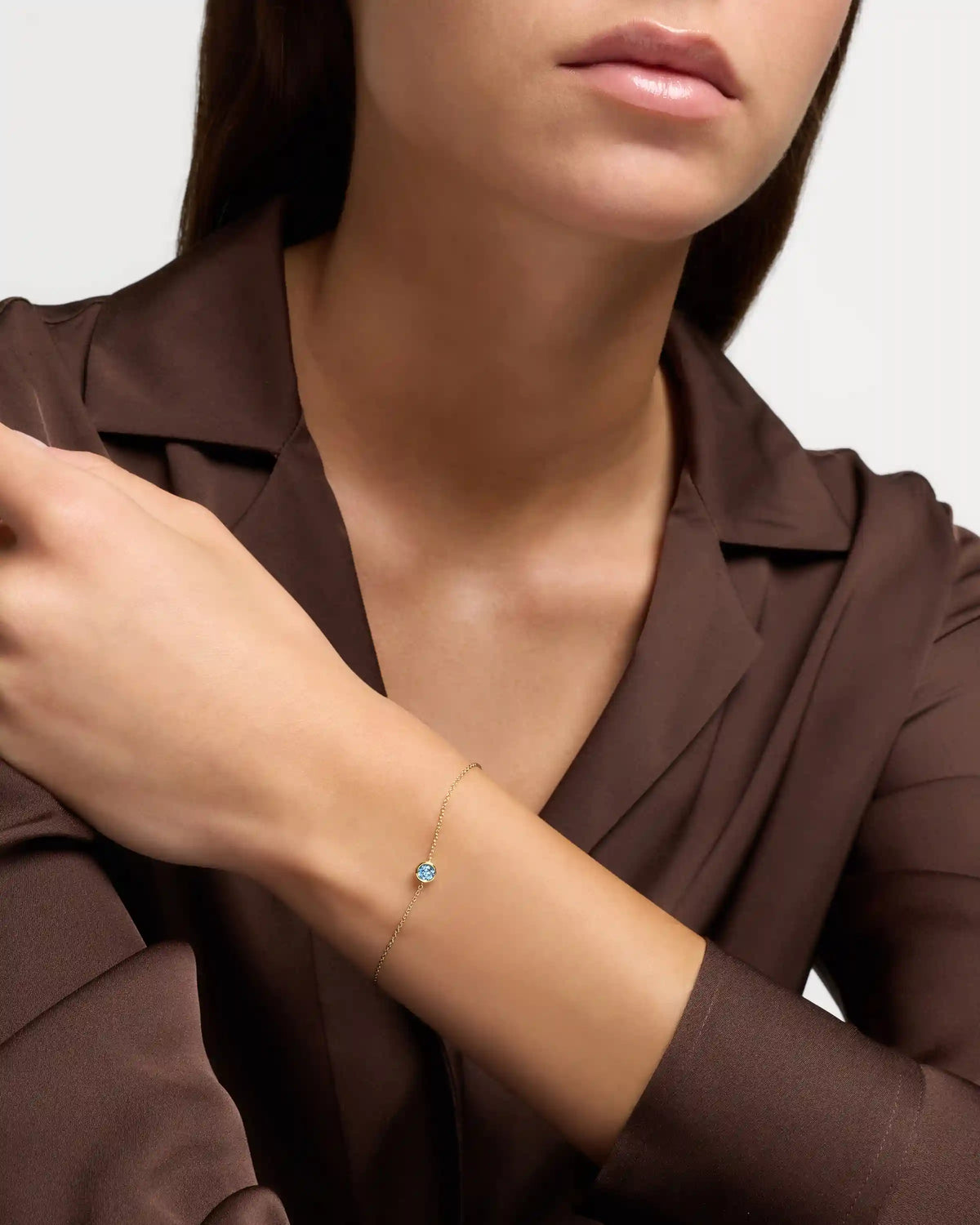 14K Gold Birthstone Solitaire Bezel Bracelet