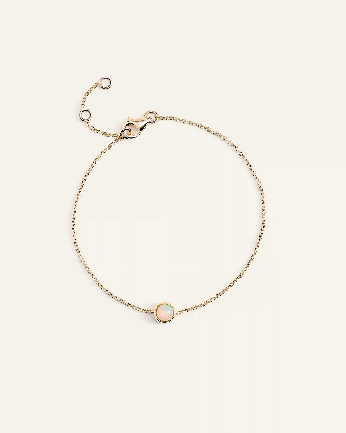 14K Gold Birthstone Solitaire Bezel Bracelet