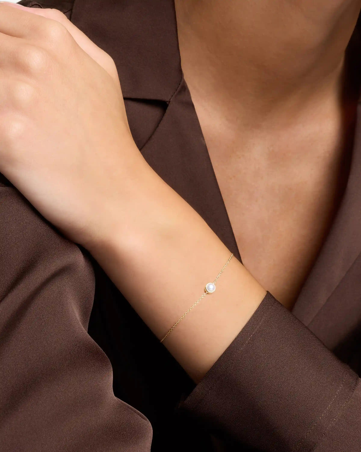 14K Gold Birthstone Solitaire Bezel Bracelet