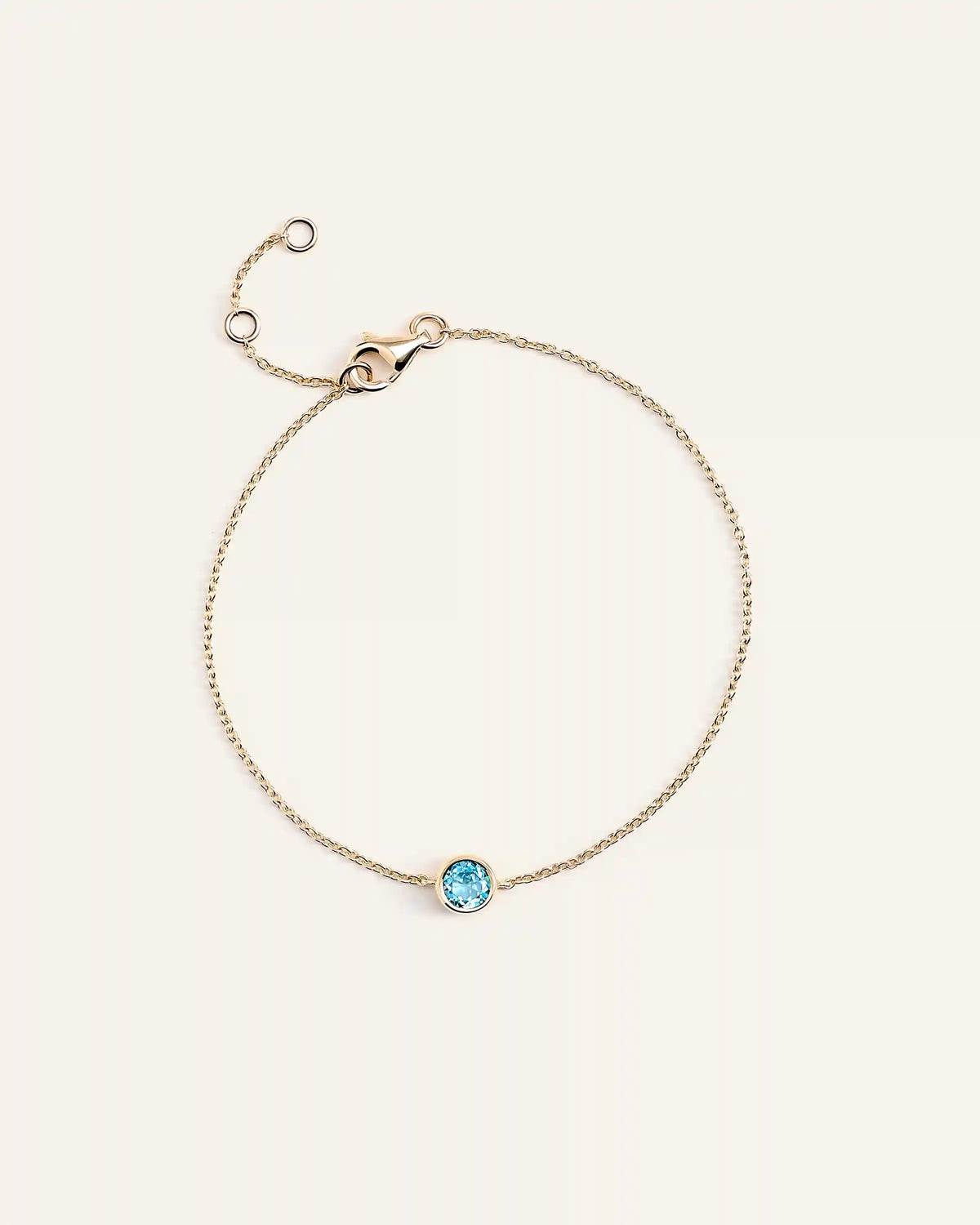 14K Gold Birthstone Solitaire Bezel Bracelet