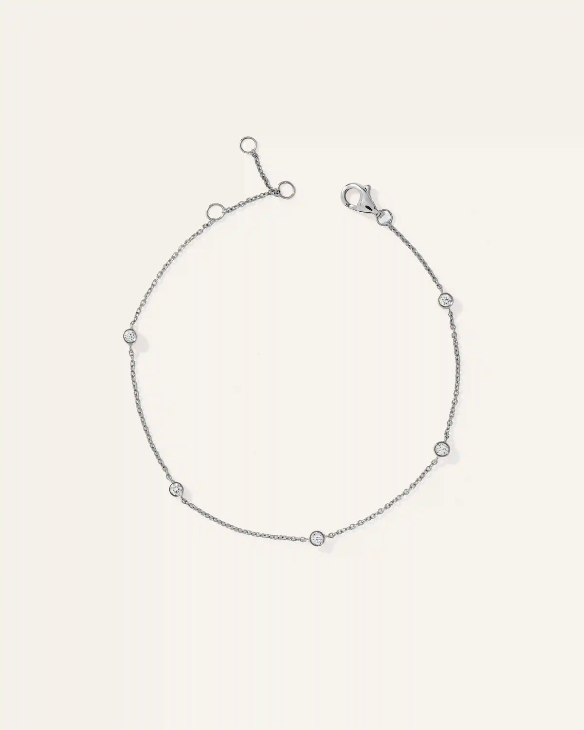 14K Gold Diamond Bezel Station Bracelet