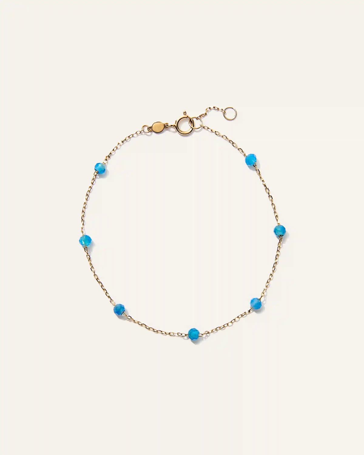 14K Gold Gemstone Station Stackable Bracelet