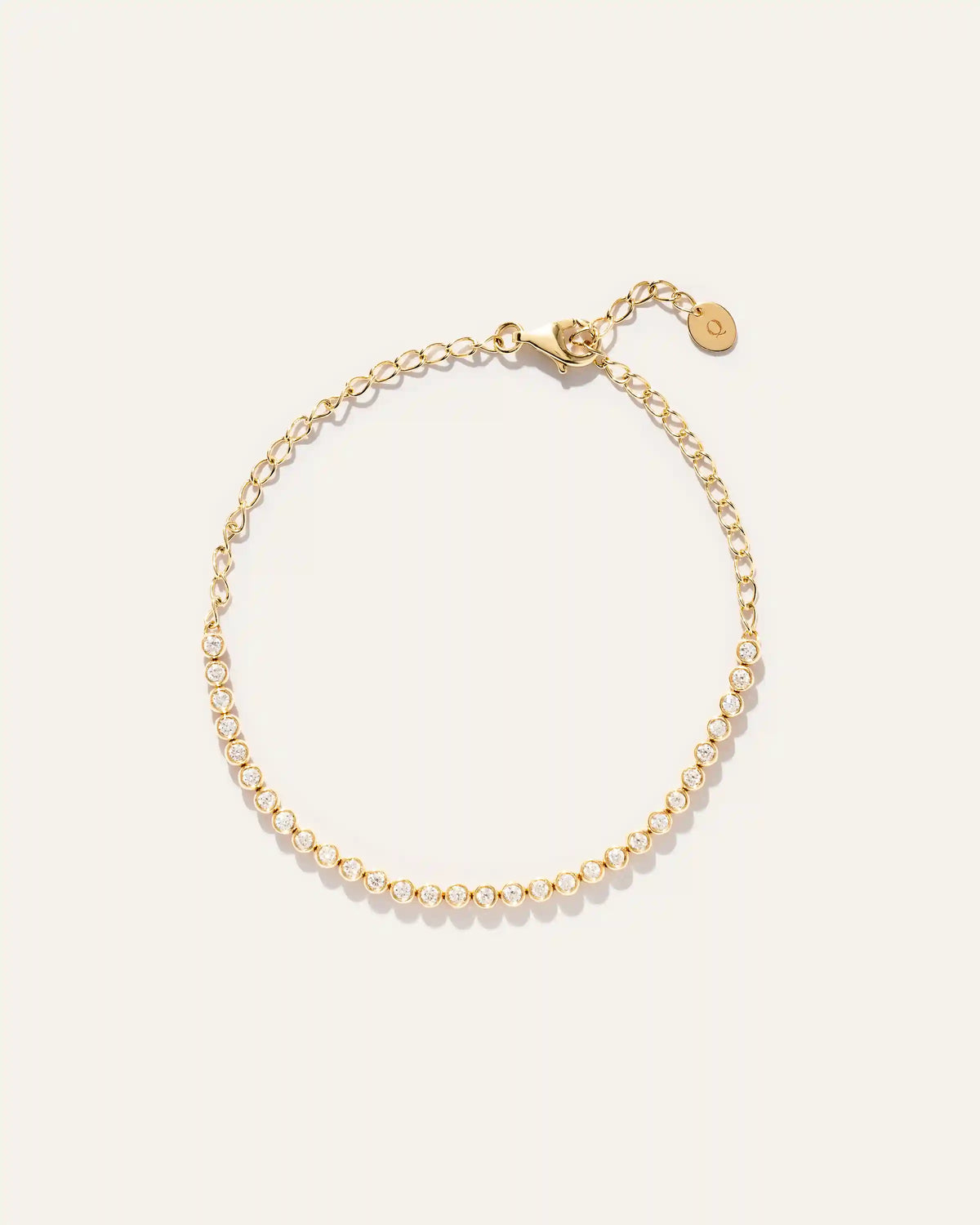 14K Gold Diamond Petite Bezel Tennis Bracelet - 0.50ctw