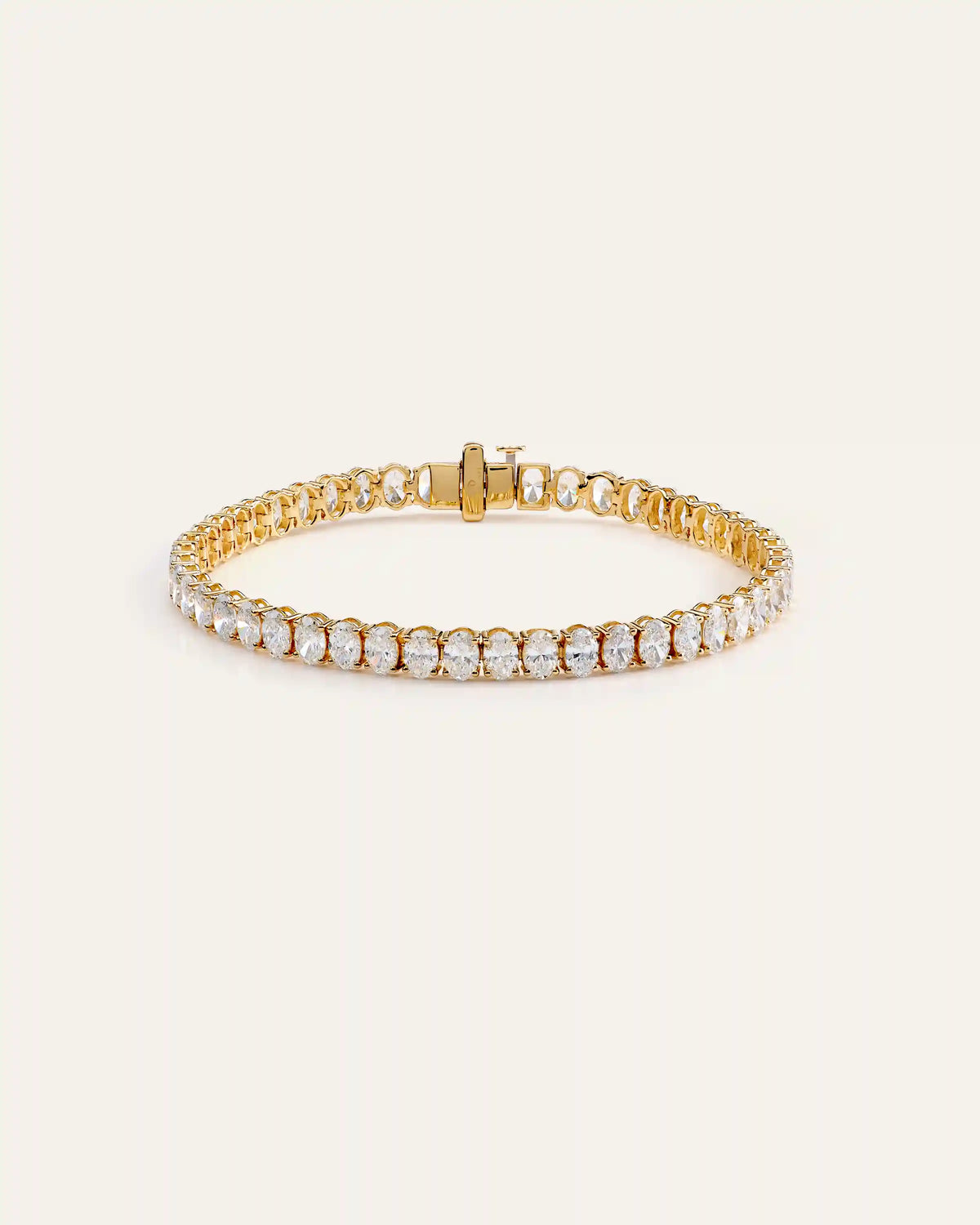 14K Gold Lab Grown Diamond North-South Oval Tennis Bracelet - 10ctw
