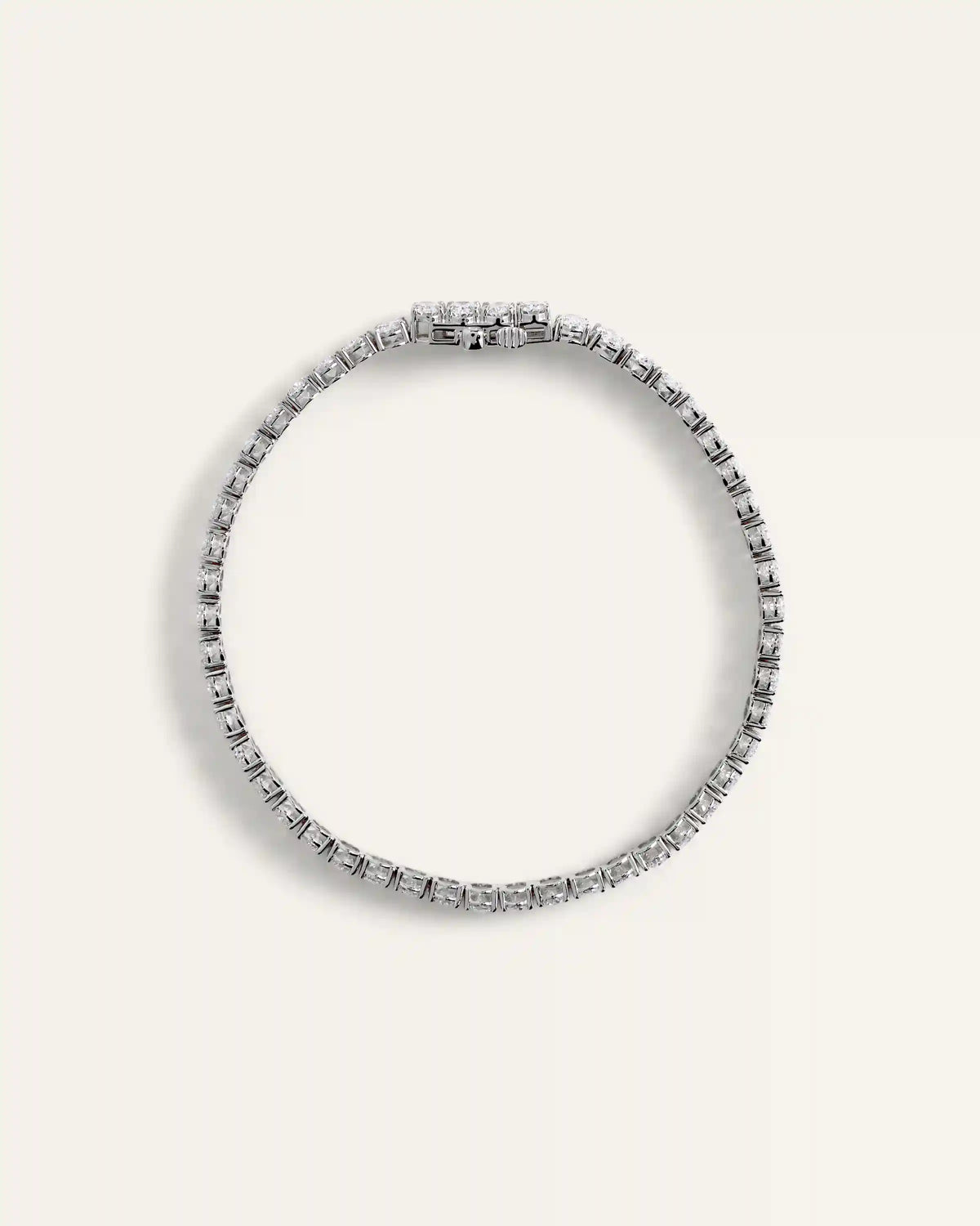 14K Gold Lab Grown Diamond North-South Oval Tennis Bracelet - 10ctw