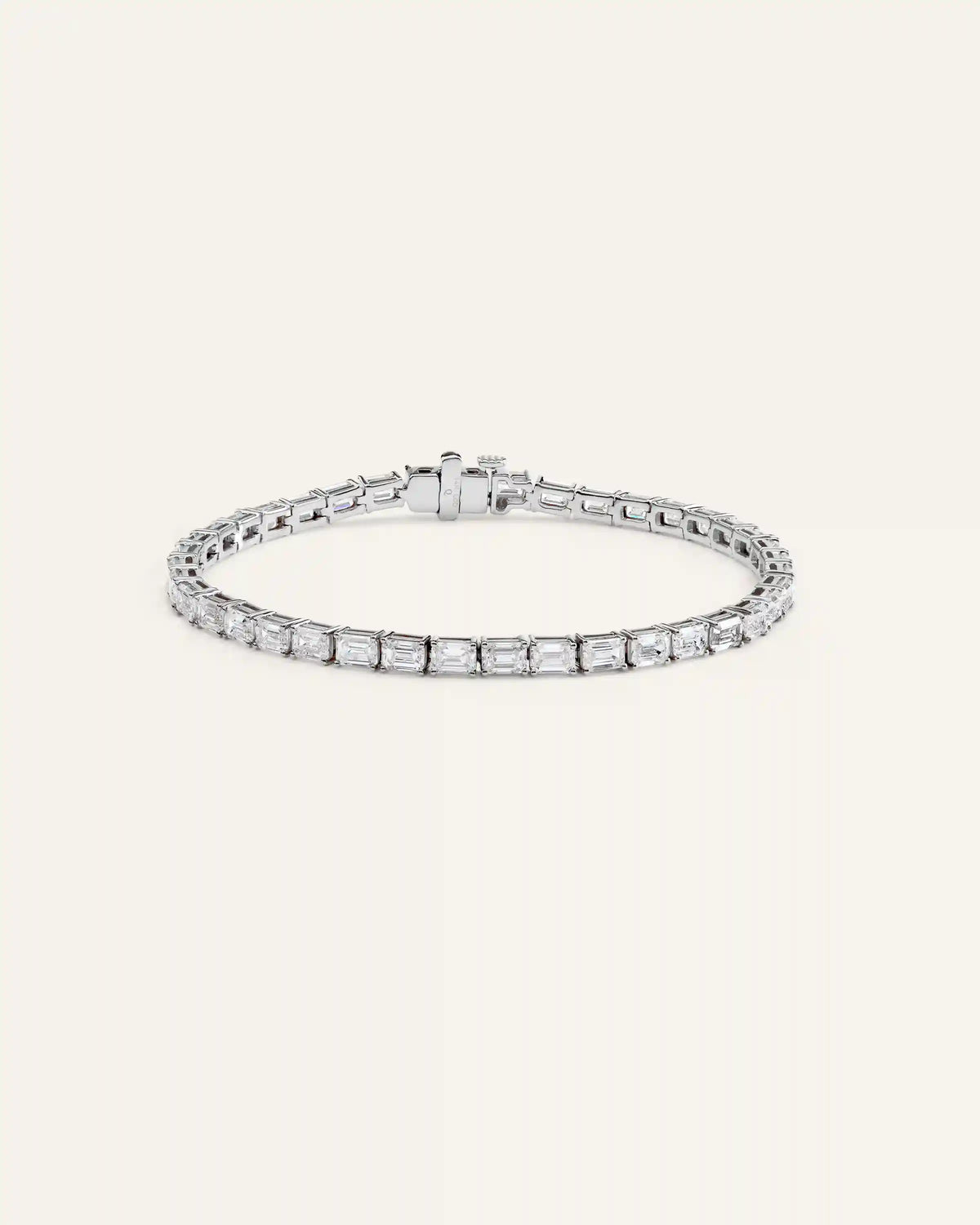 14K Gold Lab Grown Diamond East-West Emerald Tennis Bracelet - 10ctw